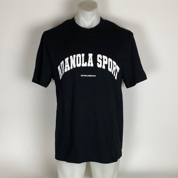 NWT Adanola Sport Oversized Shor tSleeve T-Shirt - Black AS-TEE-BLACK-23 SZ M - Picture 1 of 8
